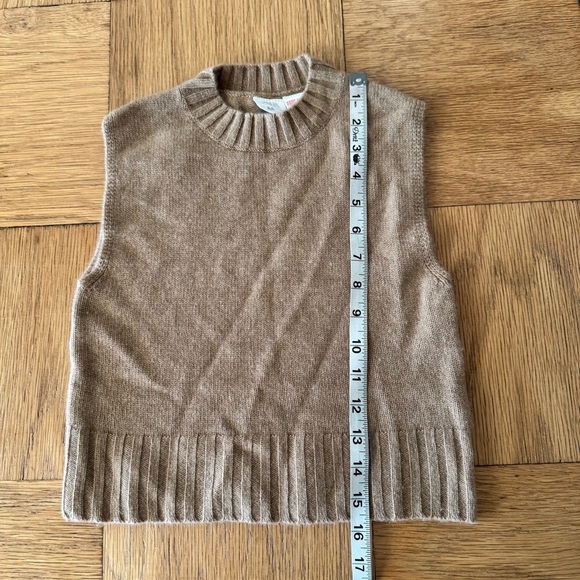 Zara Kids 3-4Y Cashmere Sweater Vest Tan Camel Brown Sleeveless Crewneck - Picture 6 of 6